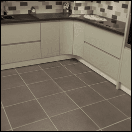 Completed Tiled Floor in Kitchen